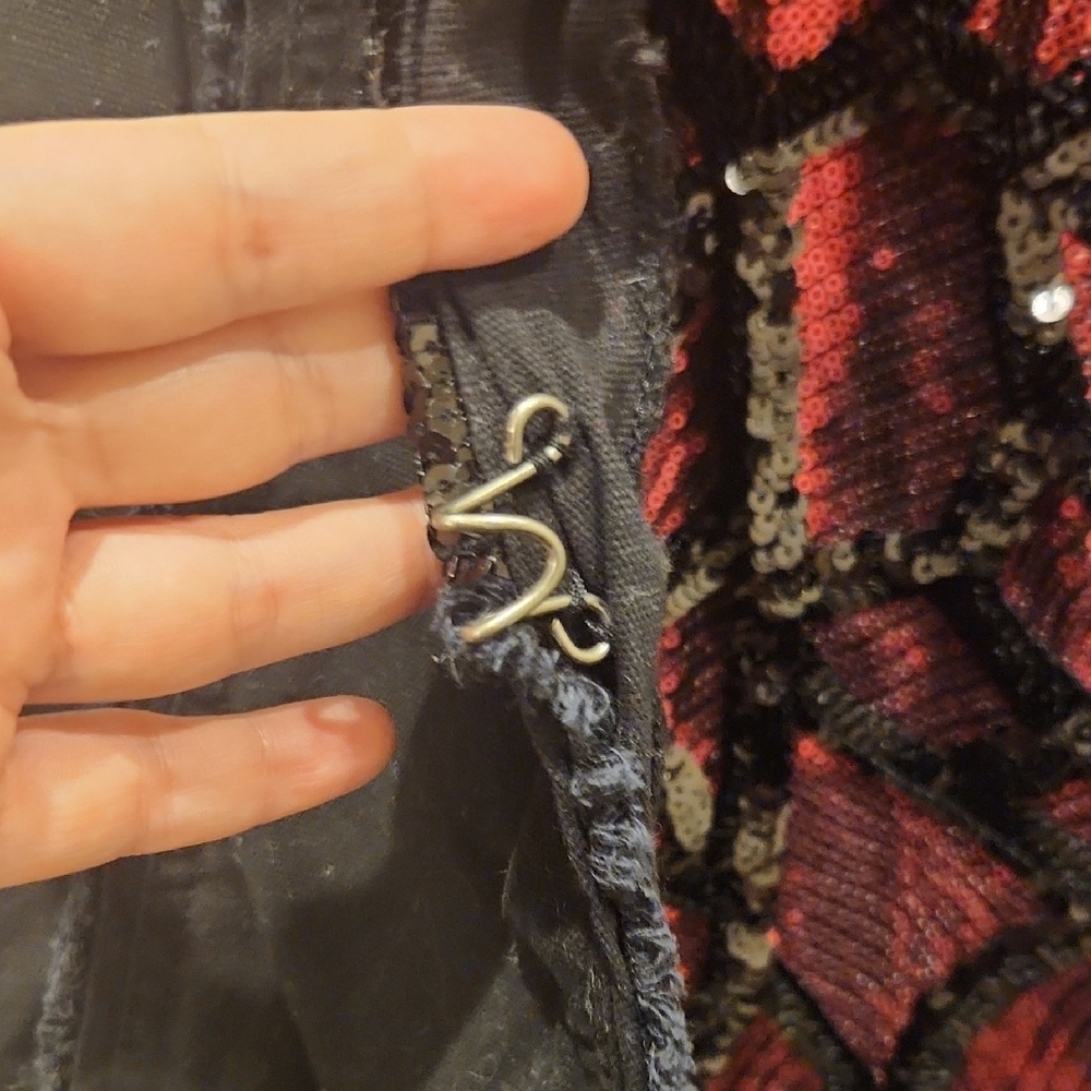 BKE Black Blazer with Red Patterned Accents - Picture 2 of 13